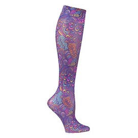 Celeste Stein Therapeutic Graduated Compression Socks, Blue Fantasea, 15-20 mmHg Regular Calf,Purple,One Size,CMPS-2-2079