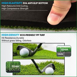 Premium Golf Mat - Golf Hitting Mat for Men and Women with Dual Grass Turf - Perfect for Golf Mats Practice Outdoor & Indoor | Golf Driving mat | Golf Training Aid