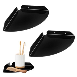 jinminamz Corner Shelf Wall Mount, Wall Mounted Floating Corner Shelf, Pack of 2 Wall Shelf Organisers, Acrylic Corner Floating Shelves for Bathroom, Kitchen, Bedroom, Living Room, Dining Room, Office