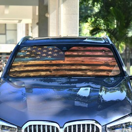 Car Windshield Sun Shade, Rainbow American Flag Print Windshield Sunshades Sun Visor Protector Foldable Blocks UV Rays
