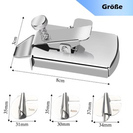 EUDUQ Magnetic seam guide for sewing machine with 3 rolled hem feet (3 mm, 4 mm, 6 mm), universal sewing accessories for precise sewing, practical sewing machine accessory for clean hems and straight