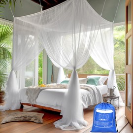 VEVOQIM Mosquito Net Double Bed and Single Bed - 1.9 m x 2.1 m x 2.4 m Mosquito Nets for Double Bed and Single Bed Mosquito Net Travel Home Appropriate for Indoor and Outdoor Use