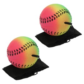 PATIKIL 2.5 Inch Sports Wrist Ball, 2Pcs Baseball Rubber Rebound Wristband Wrist Return Ball Sport on a String for Exercise Play, Mixed Colors