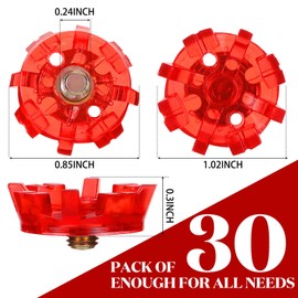 Lanties 31 Pcs Golf Cleats Set 30 Golf Shoe Spikes Replacements with 1 Golf Cleats Spanner Metal Thread Screw 6 mm Diameter Golf Shoe Cleats for Golf Player Shoe (Red)