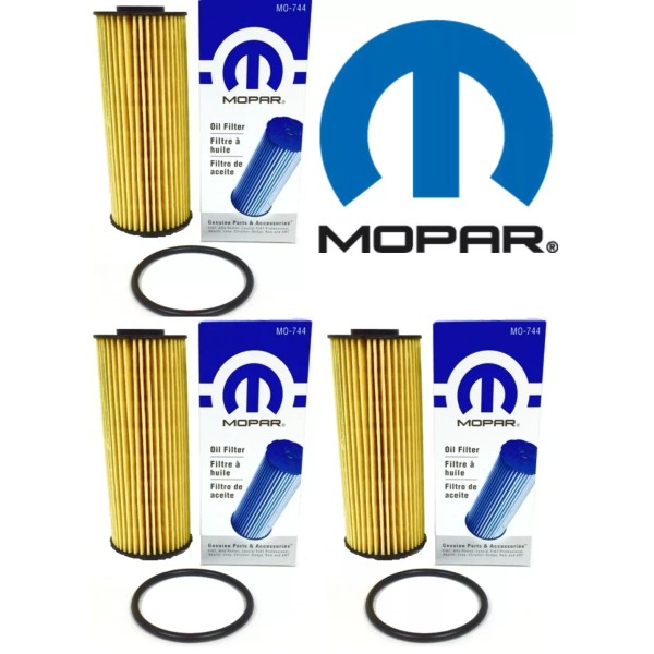 Mopar 3 Oil Filter Cartridge & Gasket MO-744 Chrysler Jeep