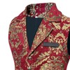 COMBACK Mens Victorian Gothic Suit Vest Steampunk Waistcoat (Large, Wine