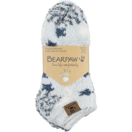 BEARPAW Ladies 6 Pair Pack Cozy Super Soft Warm Lounge Socks Multi Color Patterned Ankle and Low Cut Packs, Country Air, One Size