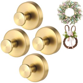 percha de ropa de corona dorada, 15 libras, ganchos de succión de acero inoxidable fuerte, paquete de 4 coronas, decoraciones de otoño, Halloween, Navidad, letrero de bienvenida para puerta delantera