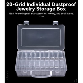 Rolabling Clear Plastic Bead Organizer Box with Hinged Lids Jewelry Storage Containers for Beading DIY Nail Decoration Diamond Painting Small Parts Organizer Portable Craft Supply Case (clear 20pcs)