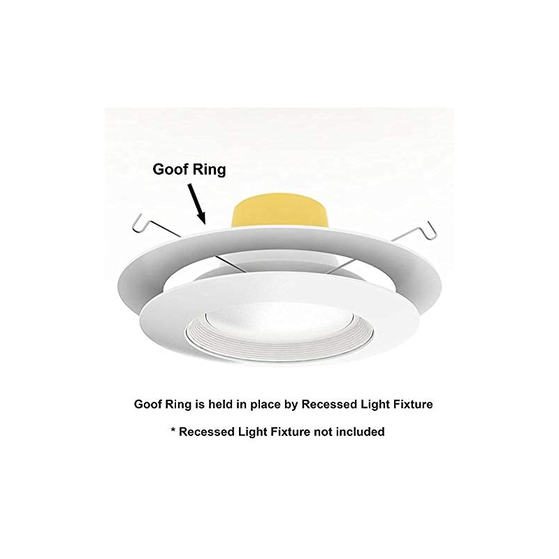 6 Pack Gloss White Goof Trim Ring for 6" Inch