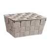 Wenko Adria Storage Basket with Lid, taupe, 14 x 19