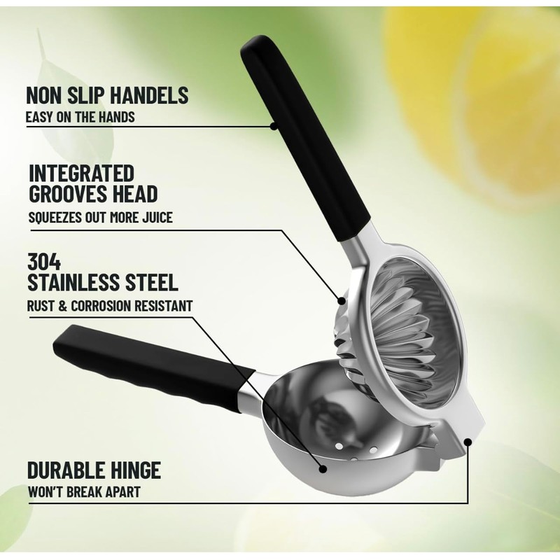 Lemon Squeezer Tuiswo Stainless Steel LARGE Manual Citrus Juicer, Durable