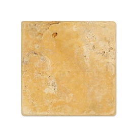 Gold (Yellow) Travertine 4 X 4 Field Tile, Tumbled