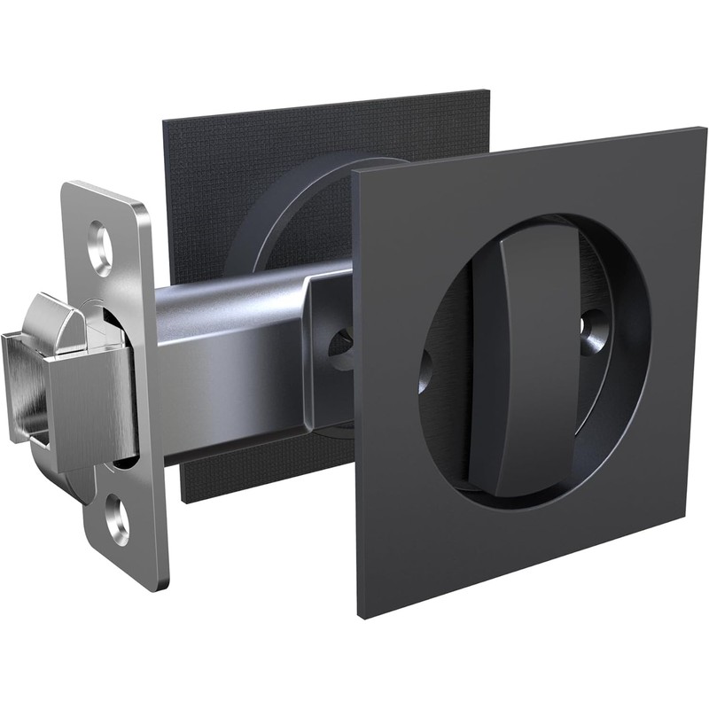 Pocket Door Lock,Privacy Square Pocket Door Hardware,Invisible Sliding Door Lock