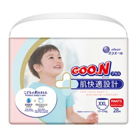 GOO.N Plus+ Pants XL Size (up to 44 lb) Unisex 38 Count Japanese Pull-up Skin Comfortable Design, Made in Japan