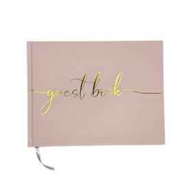 Luxury Guest Book Elegant Premium Hardcover Pink with Gold Text Perfect for Weddings Parties Business Meetings Funerals Company Reception Baby Showers Christening Visits Special Events 200 Pages