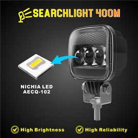 STARCLUSTER- 4 Inch, 1lux/400m, 24.3W Off Road LED Pods Light, Nichia LED 270 Inside, Waterproof & Shockproof, for Trucks, Automotive, Tractors, Boats- YS00-WL04-00560 (Right/Left 2.5°, Up/Down 1.5°)