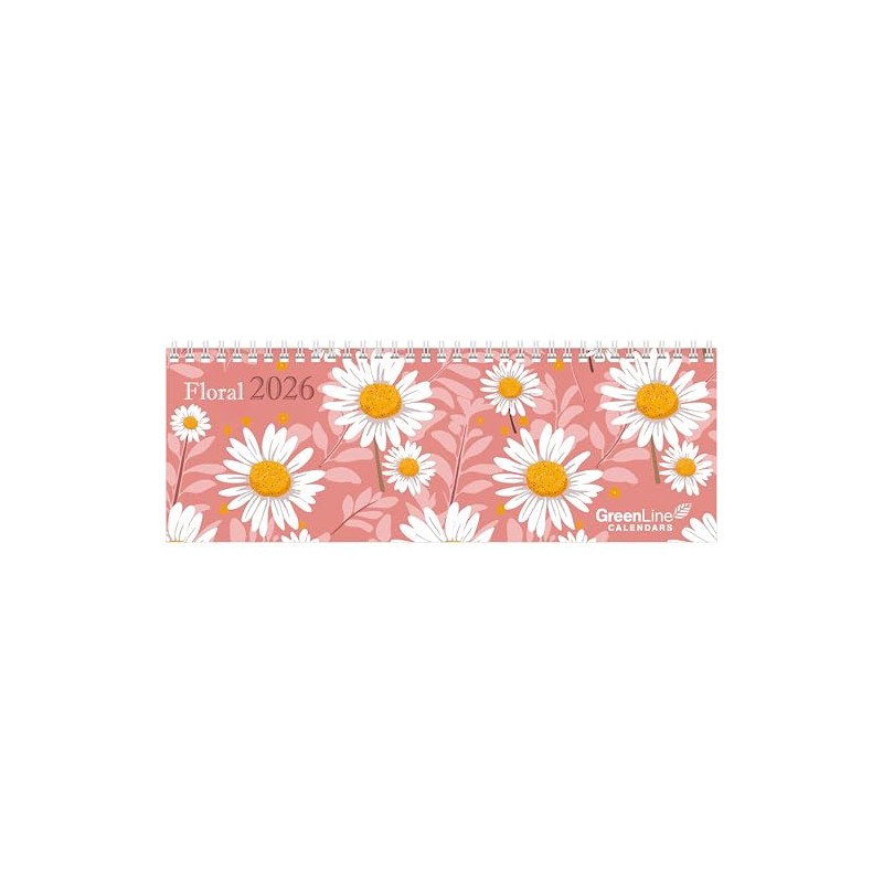 GreenLine Floral 2026 - Tischquerkalender - Tischkalender - Blumen -