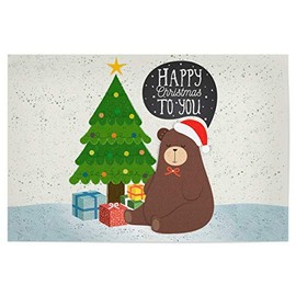 'Artboxone Poster "Happy Christmas To You by Artist Sabrin Deirani, White, 30x20 cm