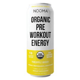 NOOMA Organic Pre-Workout | 120mg Caffeine + Adaptogens + Electrolytes | Real Ingredients, Keto, Plant-Based, Paleo | No Added Sugar, 15 Calories | 12 oz (Pack of 12) (Pineapple Mango)