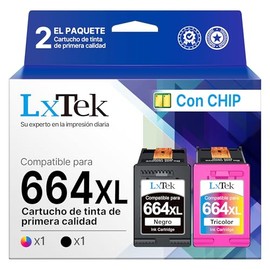 LxTek Cartuchos de Tinta Compatible para HP 664 664XL Compatible con HP DeskJet Ink Advantage 1115 2135 2138 2675 2677 3635 3775 3835 4535 4675 5075 (1 Negro 1 Color)