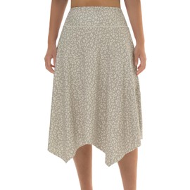 COPYTREE Knee Length Skorts Skirts for Women with Pockets High Waisted Athletic Skorts Womens Modest Midi Skirts Light Leopard, XXL