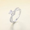 STARCHENIE Moonstone Ring Silver Promise Ring,Heart Infinity Ring for Her