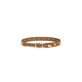 Madewell Women's Suede Wide Clean Western Belt: Sun Stud, Aged Cognac, Brown, L