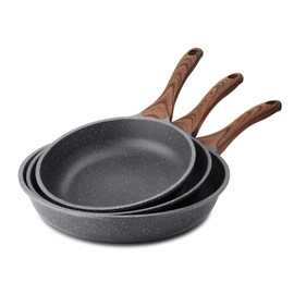 SENSARTE SENSARTE Nonstick Frying Pan Skillets, Swiss Granite Coating Omelette Pans, Healthy Cookware Chef's Pan, PFOA Free(9.5+11+12.5 Inch)