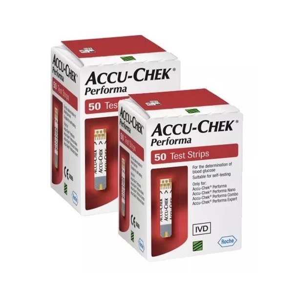 Accu-Chek Paquete 100 Tiras Reactivas Accu - Chek Performa Glucómetro