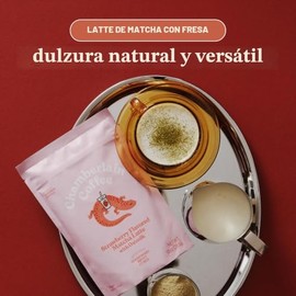 Chamberlain Coffee Caf Matcha Latte de Fresa y Caf Vegano con Leche de Avena - Fresa, Dulce, Ctrico - Matcha Japons en Polvo - 10 Porciones           