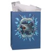 DolliBu Shark Large Gift Bags with Tissue Paper, 12 Pc