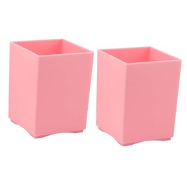 KICHOUSE Multiple-use Desk Organizer 2pcs Square Plastic Pen Holder Storage Box Desktop Organizers Desk Supplies