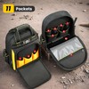 Tool Backpack, Heavy-Duty Storage Bag with Multiple Compartments, Black and