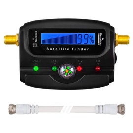 HB-Digital XXL SAT Installation Set: Satellite Finder with Digital Display + Stripper + Twisting Aid + Mounting Key + 8x Gold-Plated F-Connector + 2x Connectors + 4x Rubber Grommet Weather Protection