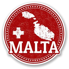 2 x Malta Sticker Car Bike Bike Laptop Helmet Travel Maltese Map Flag #4285 (10cm x 10cm)