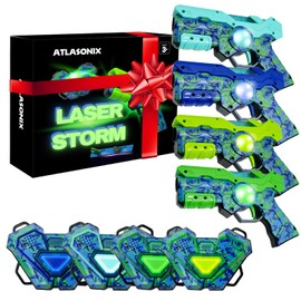 Laser Tag Guns Set of 4 Game for Boys Age 8-12, Lazershooting Set with Vests, Christmas & Birthday Gift for Kids & Adults, Fun Outdoor Indoor X Blaster Experience Ages 4-8-12