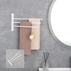 GERZWY Bathroom Hand Towel Rack 3-Bar Folding Arm Swivel Hanger