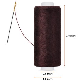 6 Pcs Polyester Thread Kit - 400 Yards Each Spool, Sewing Threads for Machine & Hand Stitching, Embroidery, Includes Sewing Needle & Threader