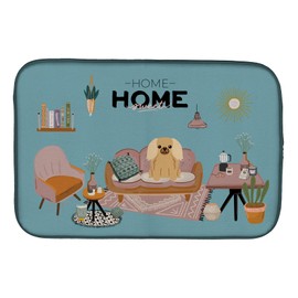 Caroline's Treasures CK7949DDM Fawn Sable Pekingese Sweet Home Dish Drying Mat Absorbent Dish Drying Mat Pad for Kitchen Counter Dish Drainer Mat for Countertop, 14 x 21", Multicolor
