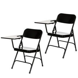 OEF Furnishings Tablet Arm (2 Pack) Folding Chair, Black