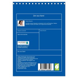 Zen aus Sand (Desk Calendar 2026 DIN A5 High), CALVENDO Monthly Calendar