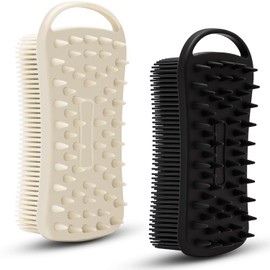 MtBoi 2 Piezas de Silicona Exfoliante Corporal, Cepillo de Champú Corporal de Silicona 2 En 1