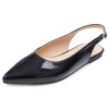 Feversole Womens Flat Pointed Toe Slingback Shoes Ladies Patent Leather