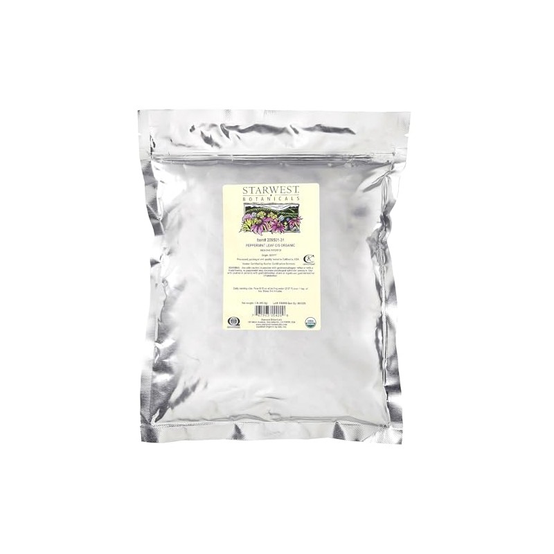 Starwest Botanicals Organic Peppermint Leaf, Cut & Sifted, 1 lb