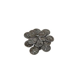 The Broken Token Prop Coins - 20mm Silver Ancient Greek Themed Gaming Coins Pack of 15, Historical Prop and Novelty Coins