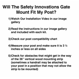 Safety Innovations No Hole Stairway Baby Gate Mounting Kit - Fits Posts from 2 3/4 inches to 3 1/2 inches Wide with Square or Round Tops - No Adhesives On Or Screws in Your Posts, (1-Pack)