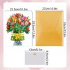 13.2 Inch Paper Flower Pop Up Cards, Flower Bouquet Card
