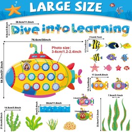 Summer Under The Sea Bulletin Board Classroom Decoration Dive Into Learning Sea Animal Ocean Bulletin Board Sets Submarine Tropical Fish Cutouts for School Chalkboard Wall Supplies
