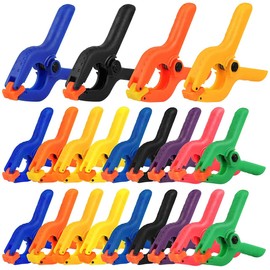Spring Clamps Set 22PCs, MAXPOWER Colorful Plastic Muslin Clamps Quick Grip Clips Clamps for DIY Woodworking Photo Photography Backdrop - 2-inch x 18PCS and 3-inch x 4PCS